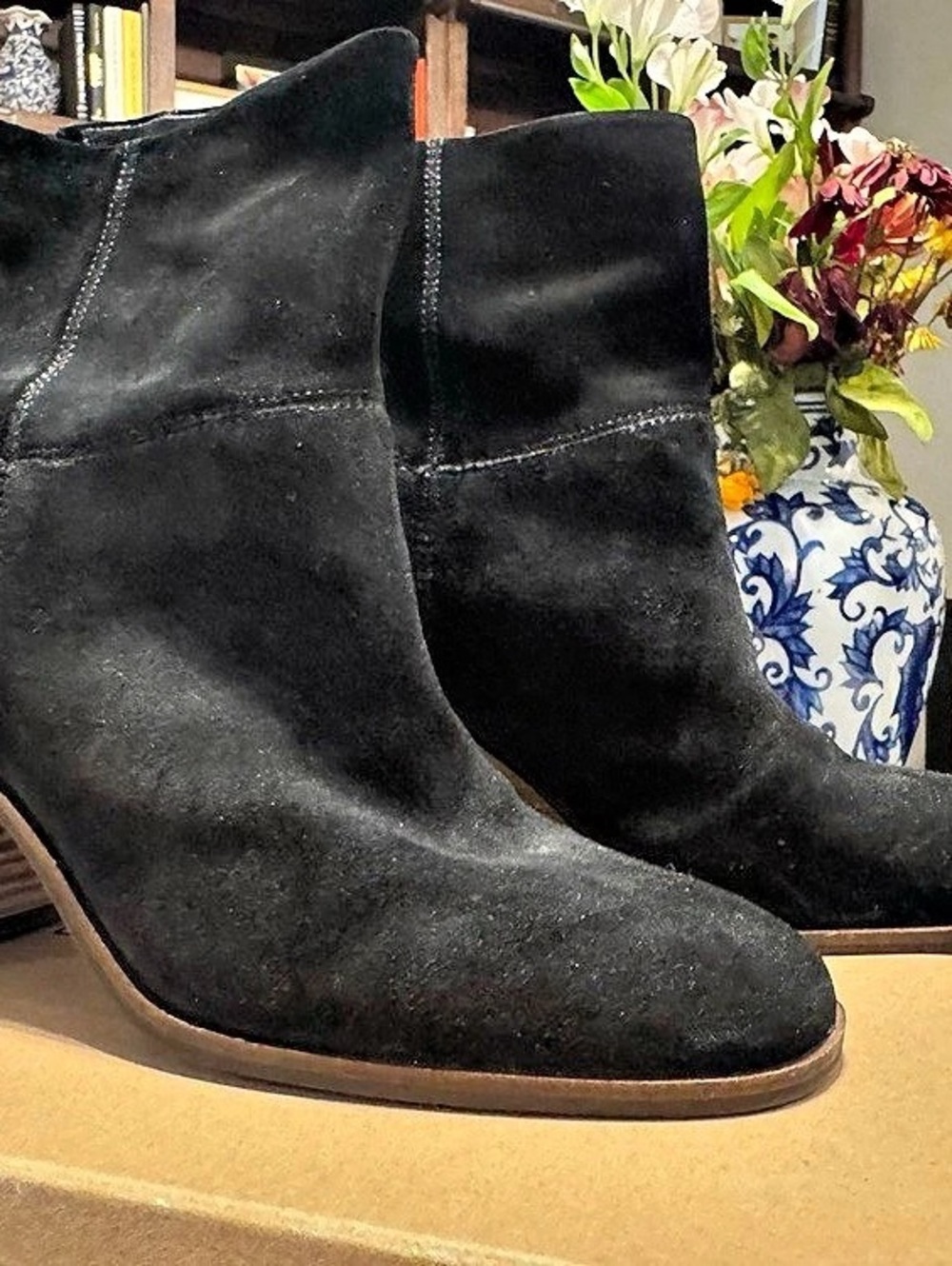 Lucky Brand Merrit Black Leather Ankle Boots US 10 Like New